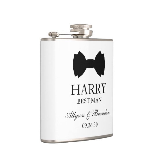 Best Man Black Bow Stropdas Heupfles (Rechts)