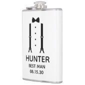 Best Man Black Bow Stropdas Heupfles (Links)