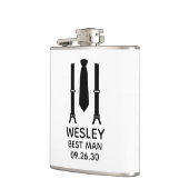 Best Man Black Stropdas Heupfles (Links)