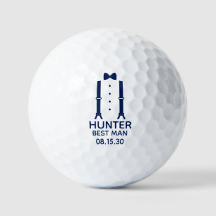 Best Man Blue Bow Stropdas Golfballen