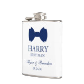 Best Man Blue Bow Stropdas Heupfles (Links)
