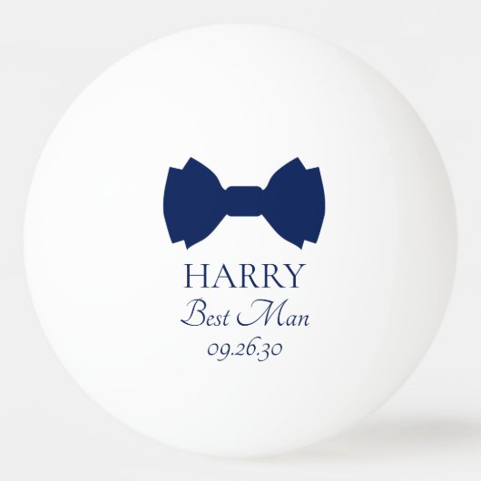 Best Man Blue Bow Stropdas Pingpongballen (Voorkant)