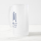 Best Man Blue Stropdas Matglas Bierpul (Voorkant links)