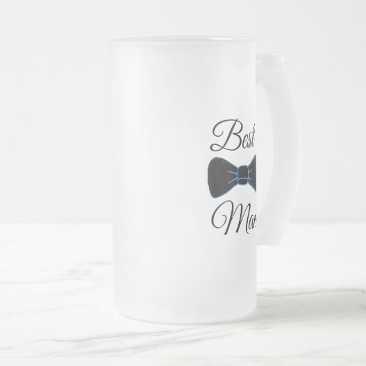 Best Man Bow Stropdas Frosted Beer Mok (Voorkant rechts)