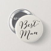 Best Man Calligraphy Wedding Bridal Party Button (Voorkant /achterkant)