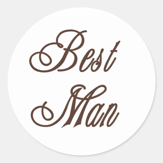 Best Man Classy Browns Ronde Sticker (Voorkant)