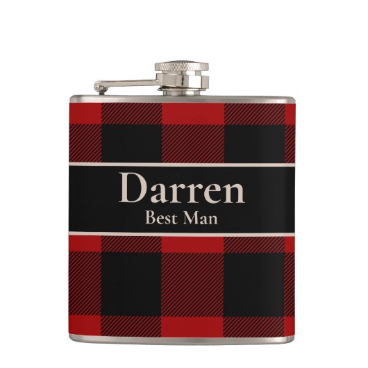 Best Man Custom Name on Buffalo Play Heupfles (Voorkant)