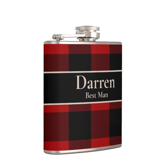 Best Man Custom Name on Buffalo Play Heupfles (Rechts)