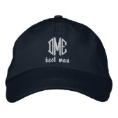 Best Man Custom Weddenschap Monogram Baseball Pet (Voorkant)