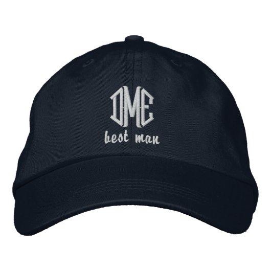 Best Man Custom Weddenschap Monogram Baseball Pet (Voorkant)