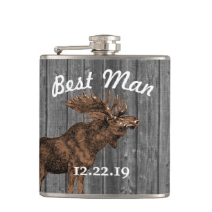 Best Man Flask  Moose Heupfles