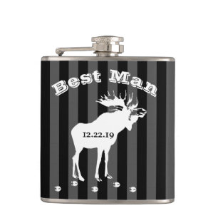 Best Man Flask Moose Heupfles
