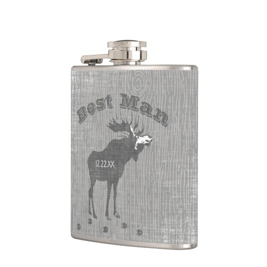 Best Man Flask Moose Heupfles (Links)