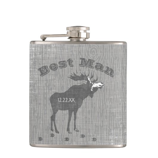 Best Man Flask Moose Heupfles (Voorkant)