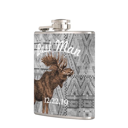 Best Man Flask Moose Heupfles (Links)