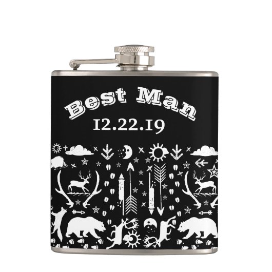 Best Man Flask Moose Heupfles (Voorkant)