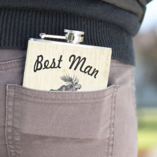 Best Man Flask Moose Heupfles