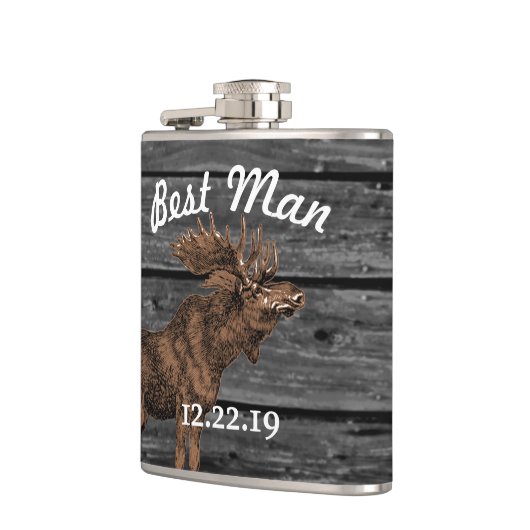 Best Man Flask Moose Heupfles (Links)