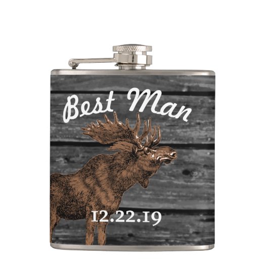 Best Man Flask Moose Heupfles (Voorkant)
