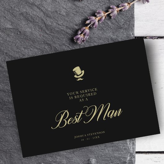 Best Man Funny Wedding Minimalist proposal Kaart