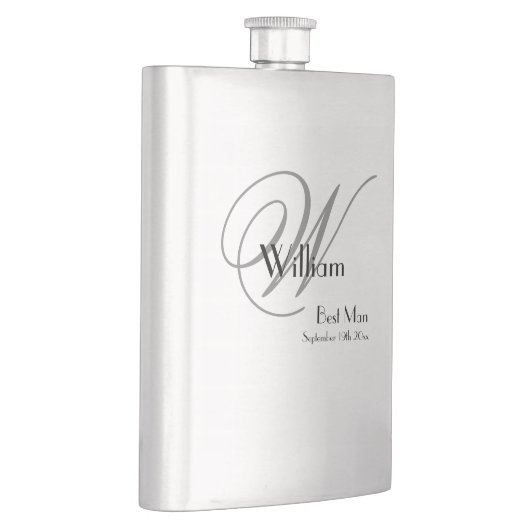 Best Man Gift: Elegant Script Monogram en Naam Flacon (Rechts)