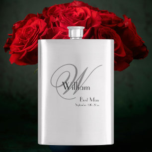 Best Man Gift: Elegant Script Monogram en Naam Flacon