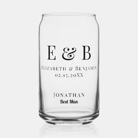 Best Man Gift Monogram Wedding Minimalist (Recto)