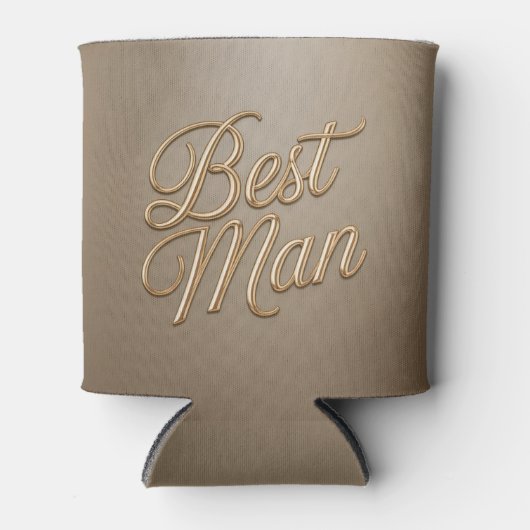 Best Man Gold Script Can Cooler (Voorkant)