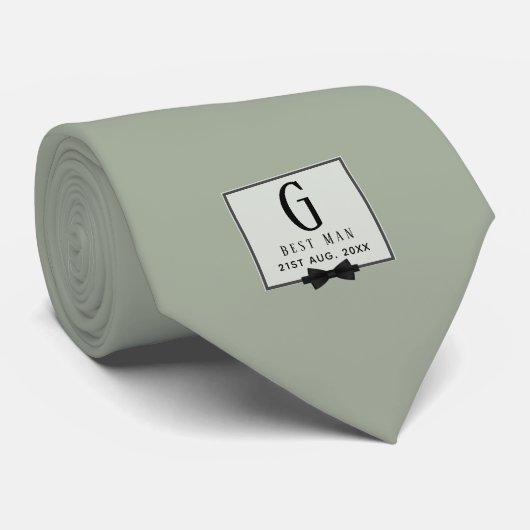 Best Man Groomsman Monogrammed Bow Stropdas Dank j (Opgerold)