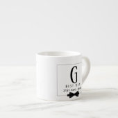 Best Man Groomsman Monogrammed Bow Stropdas Dank j Espresso Kop (Voorkant rechts)