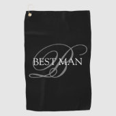 Best Man Monogram Black Gray Golfhanddoek (Voorkant)