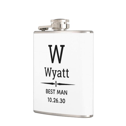 Best Man Monogrammed Flask Heupfles (Links)