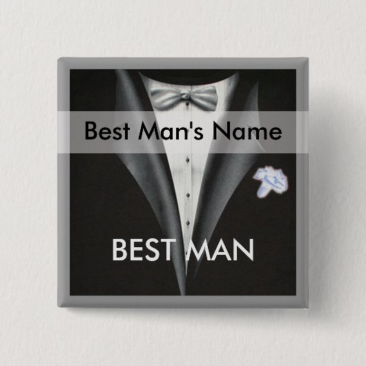 Best Man Name Tag Button (Voorkant)