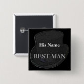 Best Man Name Tag Button (Voorkant /achterkant)