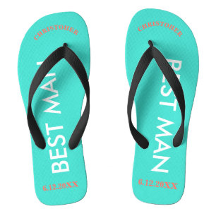 Best Man NAME Turquoise Blue Teenslippers
