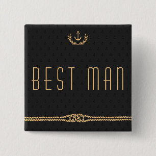 Best Man Nautical Wedding Buttons