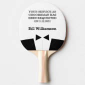 Best Man of Groomsman Ping Pong Paddle Invite Tafeltennisbatje (Voorkant)