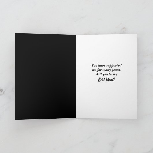 Best Man Request Tuxedo Kaart (Binnen)