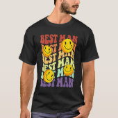 best man retro smile face wedding celebration bach t-shirt (Voorkant)