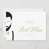 Best Man Silhouette Simple Wedding proposal Kaart (Voorkant)