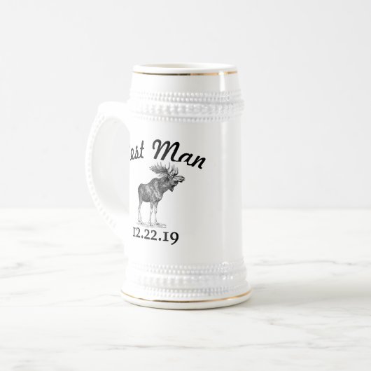 Best Man Stein  Moose Bierpul (Voorkant links)