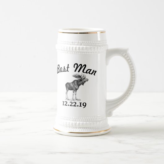 Best Man Stein  Moose Bierpul (Rechts)
