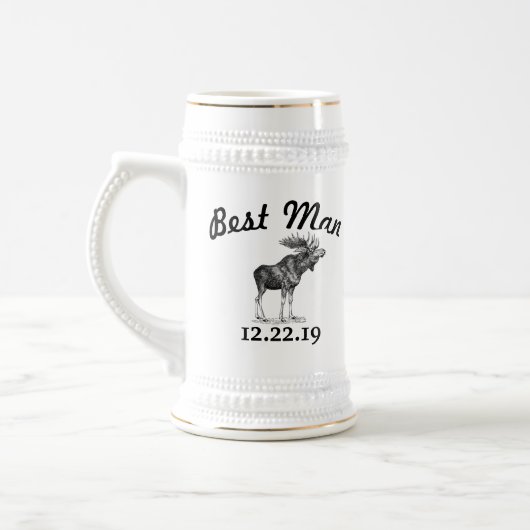 Best Man Stein  Moose Bierpul (Links)