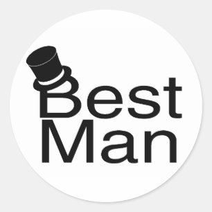 Best Man Top Hat Ronde Sticker