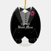Best Man Tuxedo Wedding Holiday Ornament (Voorkant)