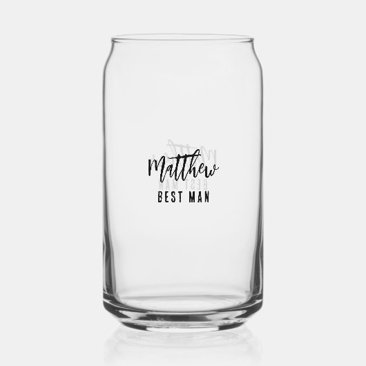Best Man vrijgezellenfeest Blikvorm Glas (Achterkant)