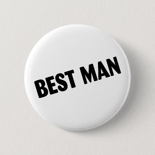 Best Man Wedding Black Ronde Button 5,7 Cm (Voorkant)