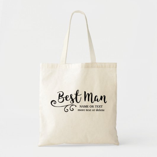 Best Man Wedding | Cool Modern Script Typografie Tote Bag (Voorkant)