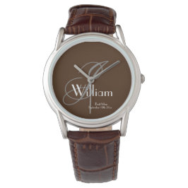 Best Man Wedding Gift Modern Monogram Name Cool Horloge
