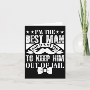 Best Man Wedding Groom Funny Bachelor Stag Party Kaart